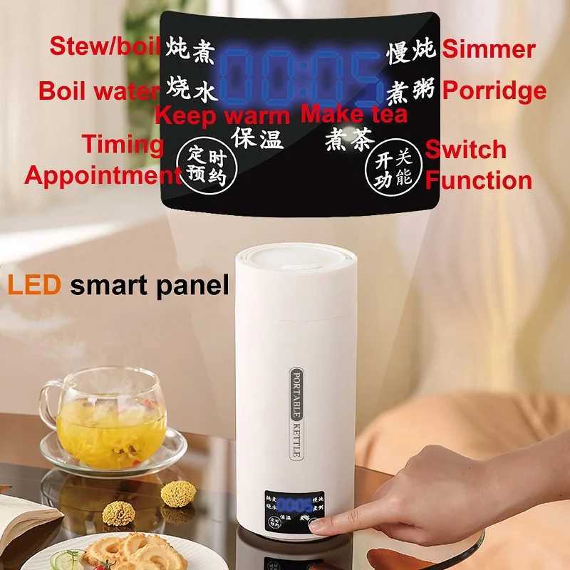 800ml Multifunction Electric Stew Cup 304 Stainless Steel Electric Kettle Travel Boil Water Cups teapot Appointment Health Cup C251008