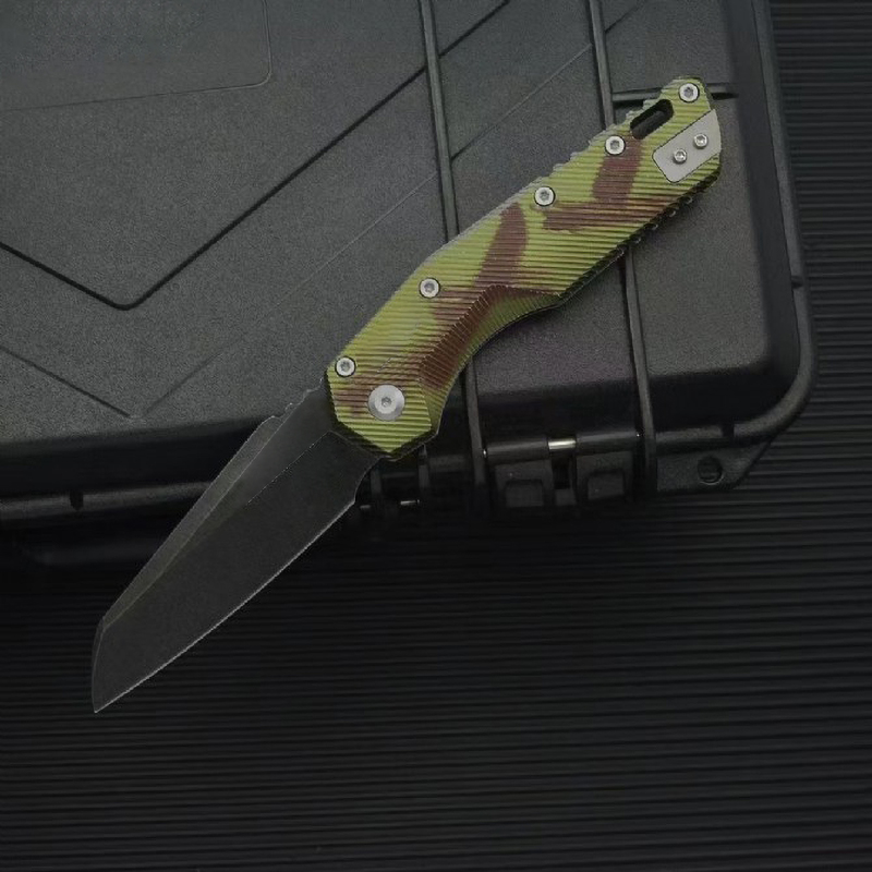 MSI Folding Knife D2 Black Stone Wash Tanto Blade Aviation Aluminum Handle Outdoor Camping Hiking EDC Pocket Knives