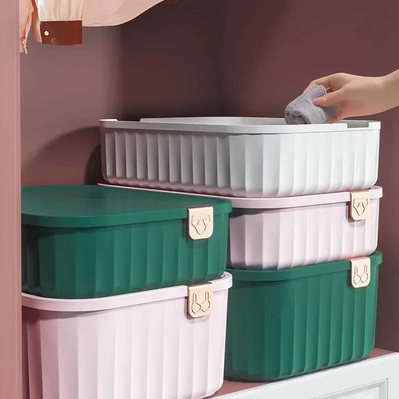 Underwear Storage Box Closet Organizer Underwear Socks Bras Organizer Drawer Clothes Finishing Box With Lid Wardrobe Organizer C251008