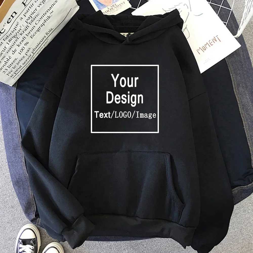 Hoody DIY Your Design Text//Image Casual Streetwear Women Oversized Sweatshirt Couple Clothes Sudaderas Para Mujer PulloversT251105