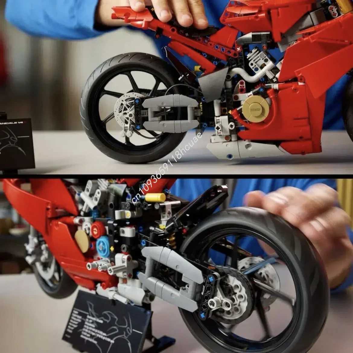 2025 MOC Technical 42202 Ducatis Panigales V4 S Motorcycle Building Blocks Model Mechanical Group Bricks Toys Children Boy Gift Z251008