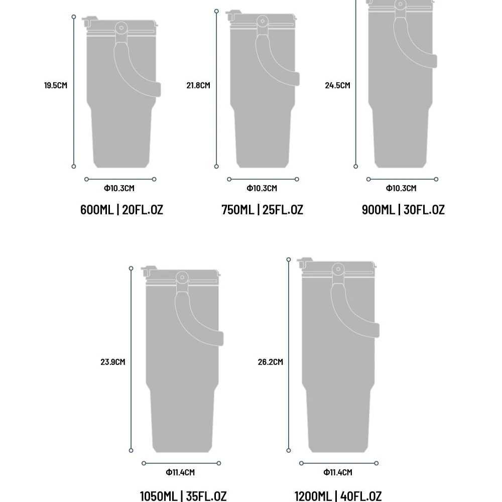 Tyeso LargeCapacity Vacuum Flasks Handle Vacuum Cup DualDrink Coffee Mug Stainless Steel Ice Cup Car Bottle Hot Cold Retention C251008