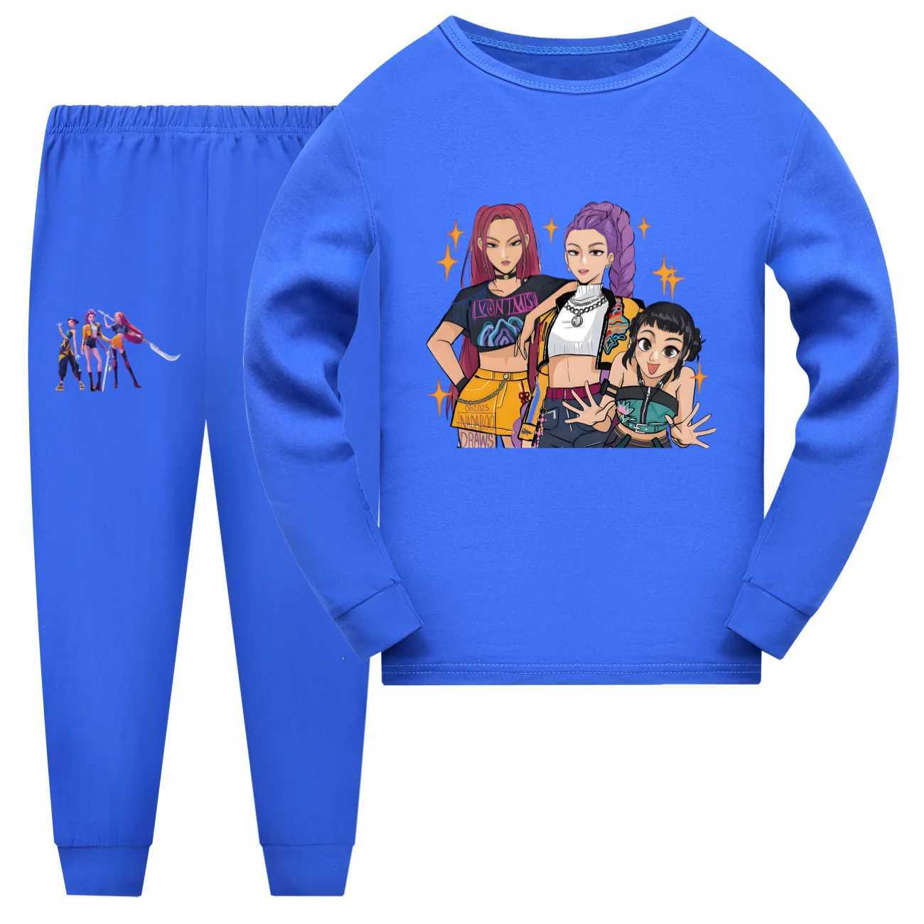 KPop Demon Hunters Huntrix Pyjamas Kids Pajamas Set Baby Girls Long Sleeve Tshirts Pants 2pcs Suit Child Sets Boy NightwearJ251008
