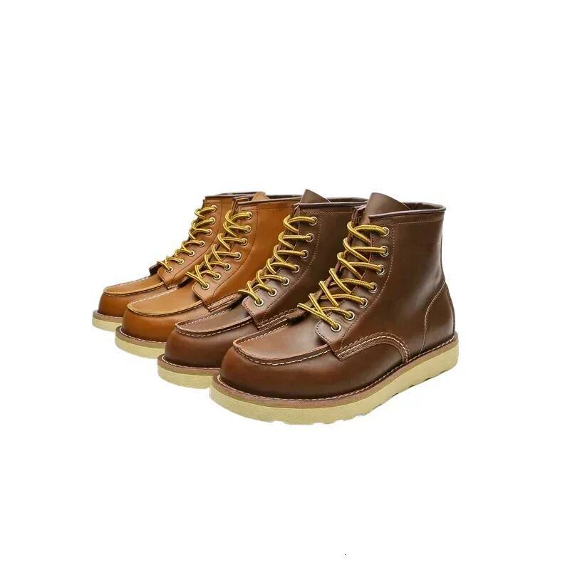 Red Black Winter Shoes Desert Keep Warm Vintage Culture Rookie Mens Motorcycle Boots Western Work