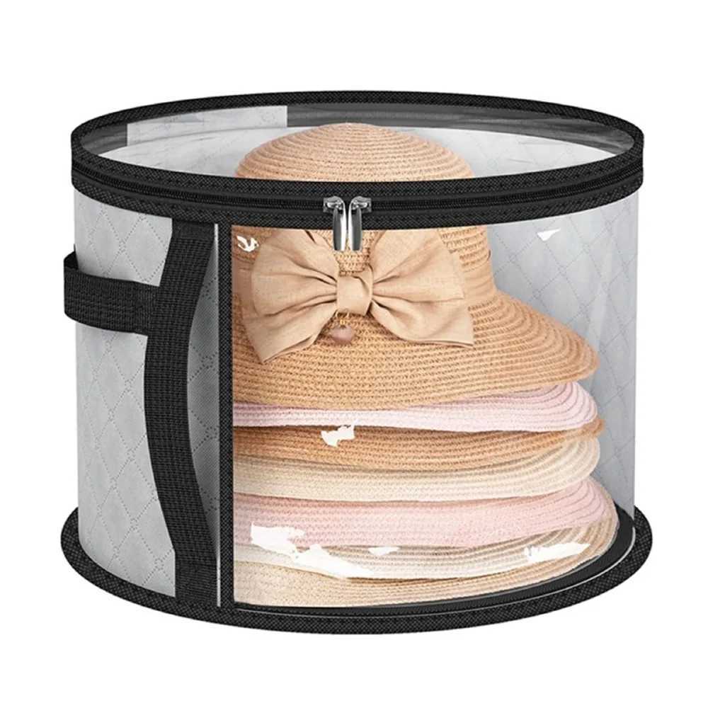 New Hat Box Convenient Round Travel Hat Box Organizer WearResistant Hat Organizer Hat Storage Organizer C251008