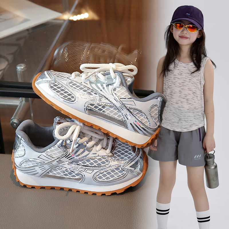 Boys Sports Shoes 2025 New Summer Single Mesh Girls Forrest Gump Shoes Soft Sole NonSlip Childrens Casual Shoes Training Shoes