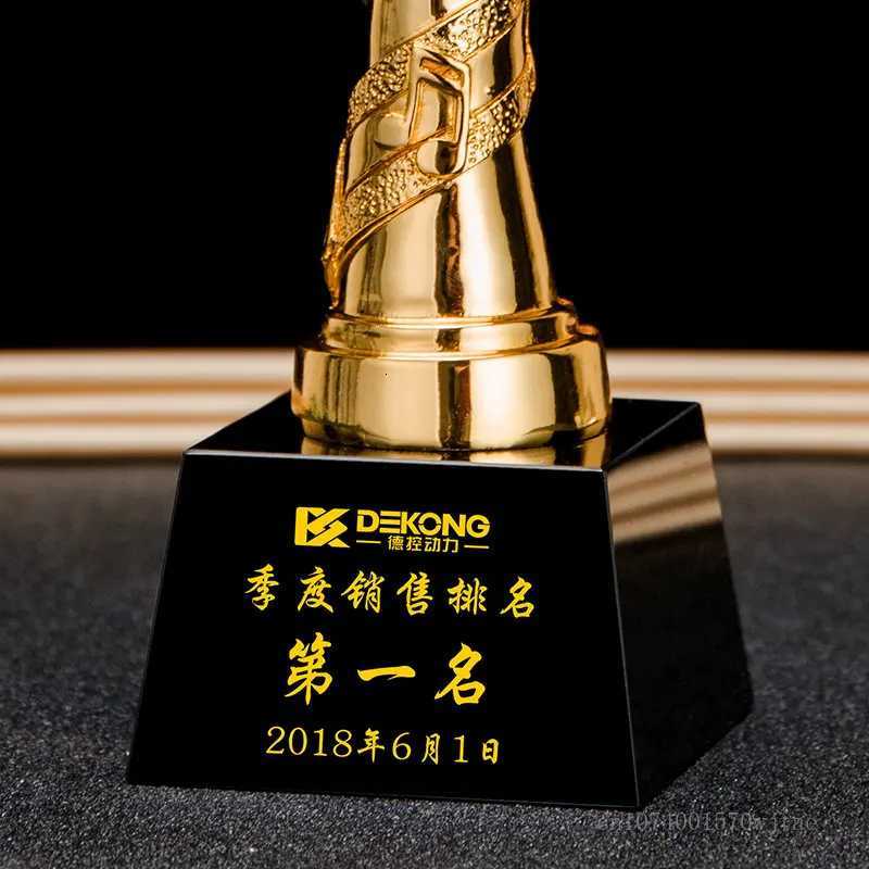 Electroplated Resin Microphone Trophy Singer Host Speech Presentation Award He Decoration Trophy Custi 1Pc Y251008