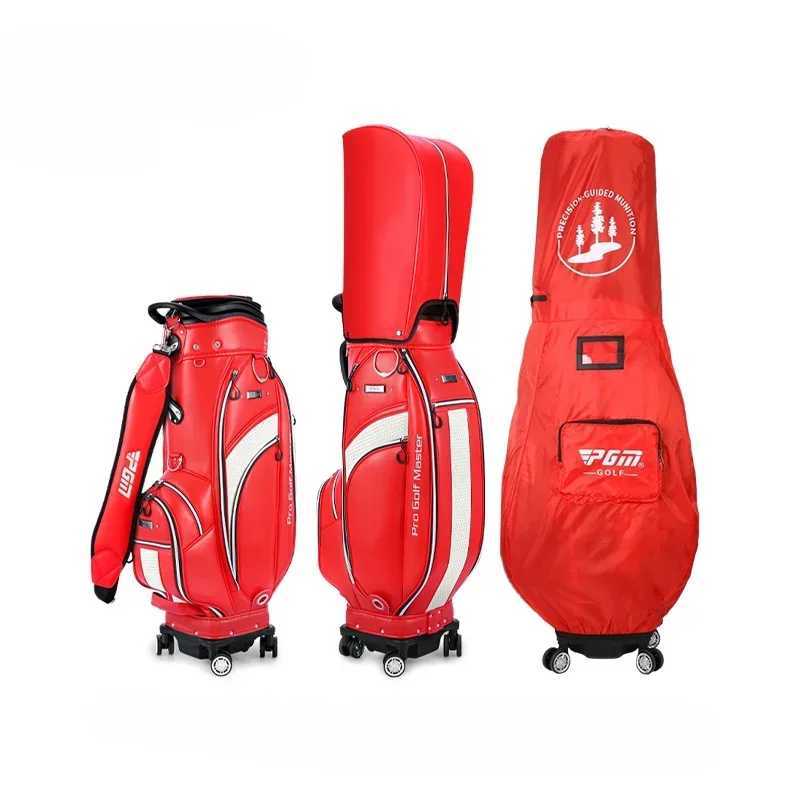 PGM Womens Golf Bag Microfiber Waterproof Standard Bag Portable 4 Spinner Wheels Travel Club Bags Rain Cover QB136 J251008