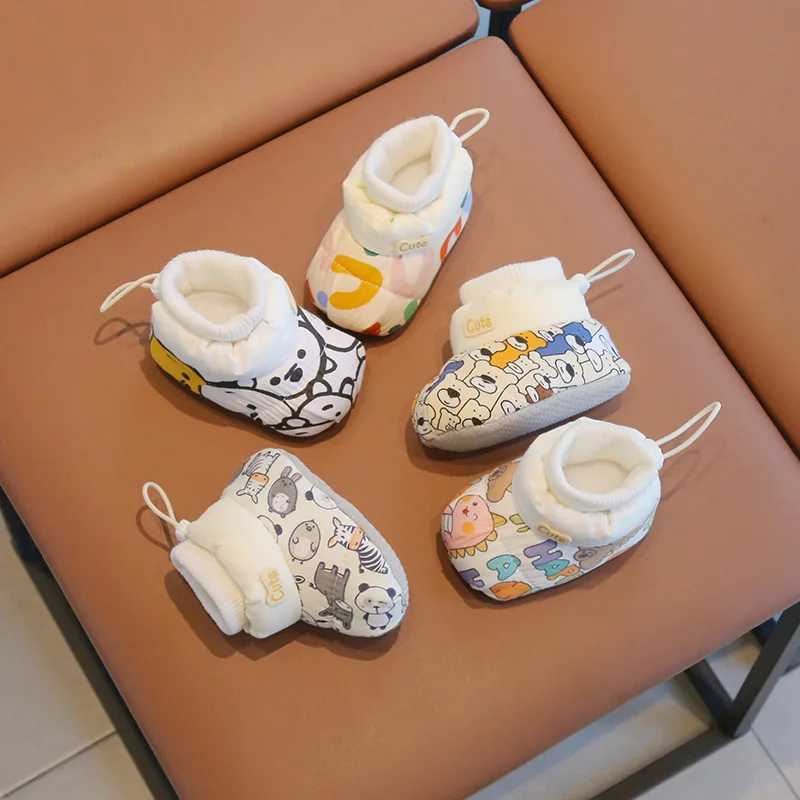 Winter Baby Cotton Boots with Fleece Lining Thickened Cartoon Soft Sole AntiSlip Warm Toddler Shoes Cute Baby Walking Boots C251008
