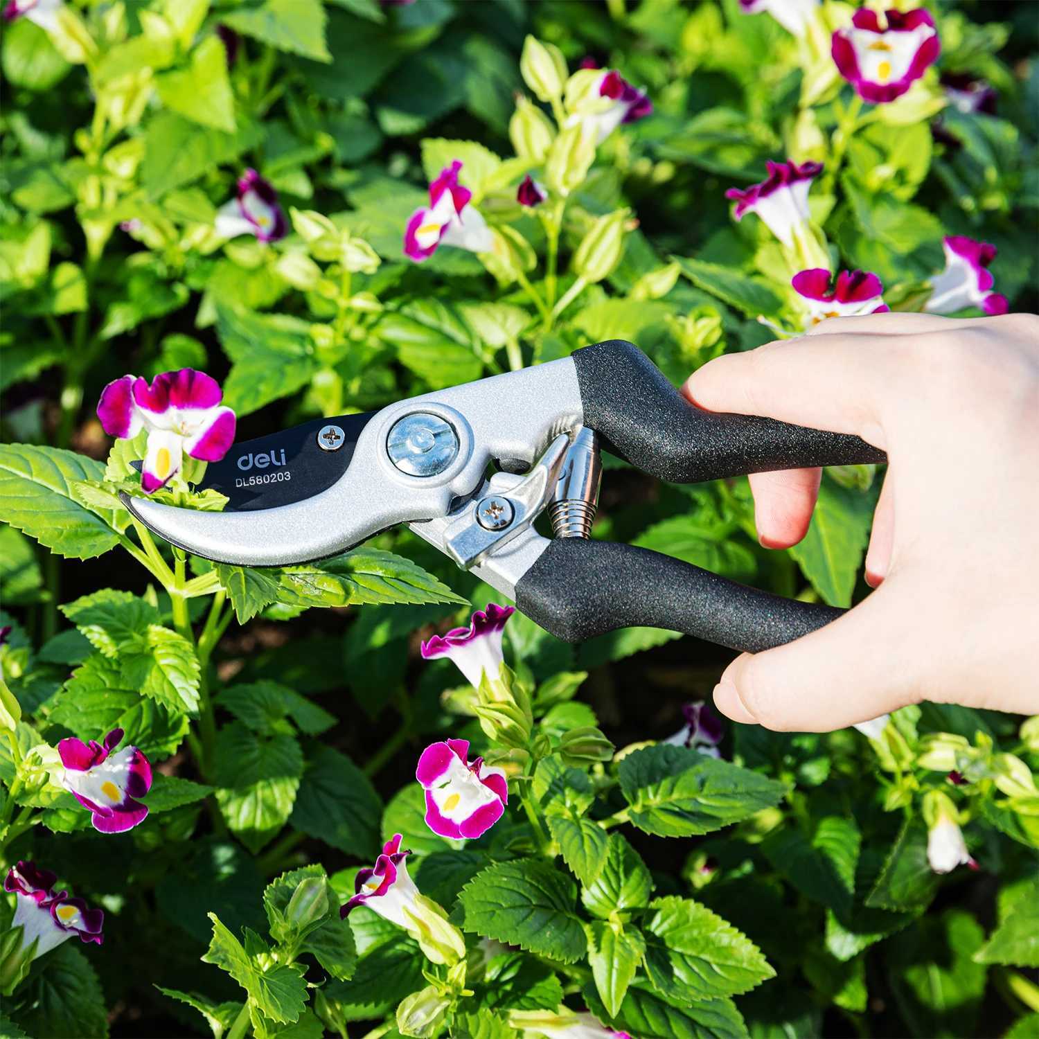 Deli 85 Inch Garden Scissors Professional Sharp Pruning Shears Tree Garden Scissor Flower Tree Cutting Household Grafting J251121