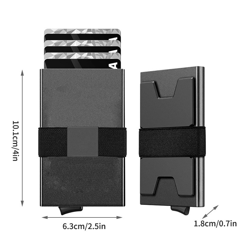 Smart Airtag Wallet Men Metal Wallet with Airtag Holder - AirTag Wallet for Men Airtag Slim Minimalist Pop Up Card Wallet 250708