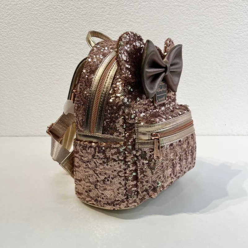 Disney Anime Cartoon Mini Backpack 3d Sequin Mickey Mouse Double Shoulder Bags Cute Backpack Bag Outdoor Leisure Bag Girl Gift H251008