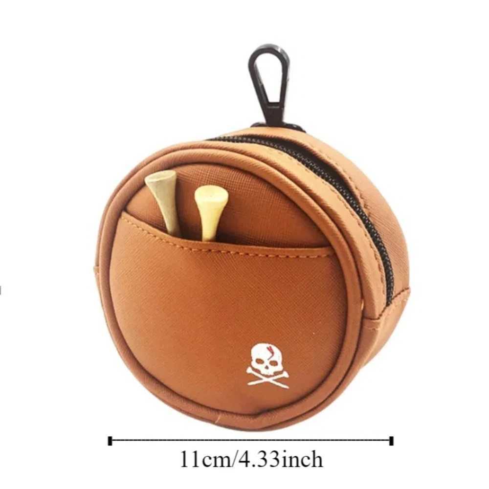 Durable Leather Golf Waist Bag Tee Holder Protective Golf Storage Case Round 4 Balls Capacity Golf Ball Storage Clip Golfer Gift J251008