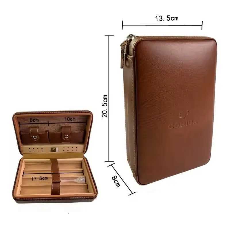 Leather Cigar Storage Box Portable Cedarwood Humidor for 4 Cigars TravelFriendly Cigar Holder Accessories Y251008