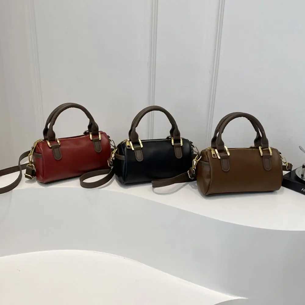 Designer Vintage French Style Bowling Bag Elegant Large Capacity Wen Handbags PU Leather Cute Bost Shoder Bag Travel Y251120