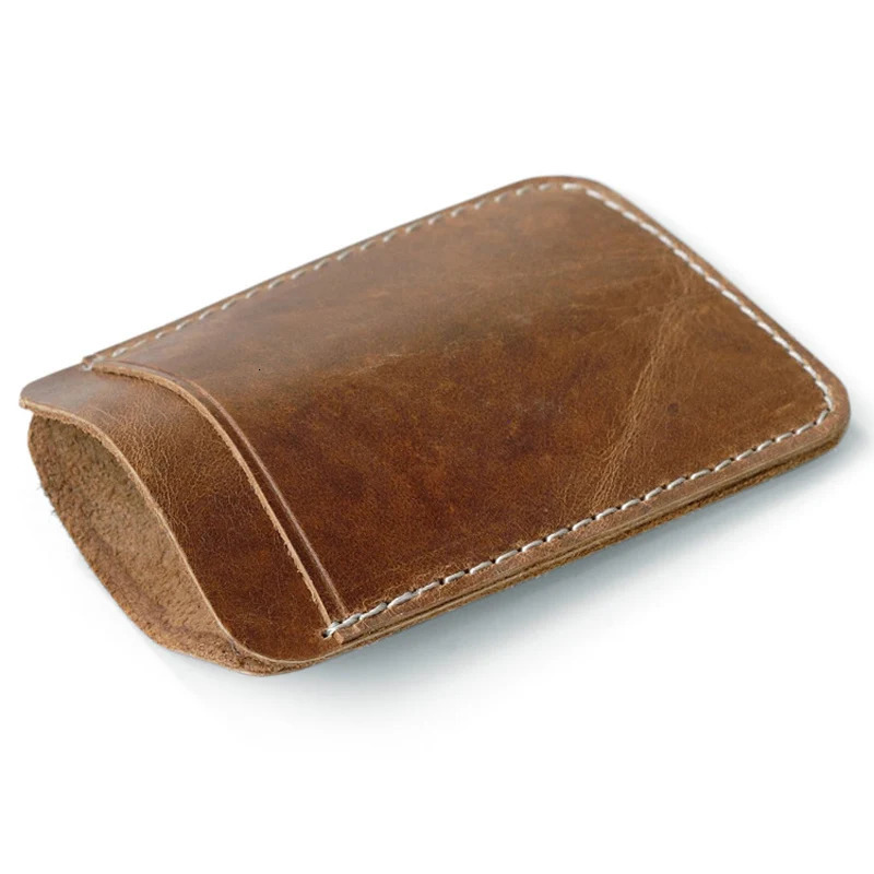Thin Genuine Leather Money Clip Mini Wallet Men Credit Card Slot Slim Bills Metal Cash Clamp for Man Small Billfold Holder 250923CJ