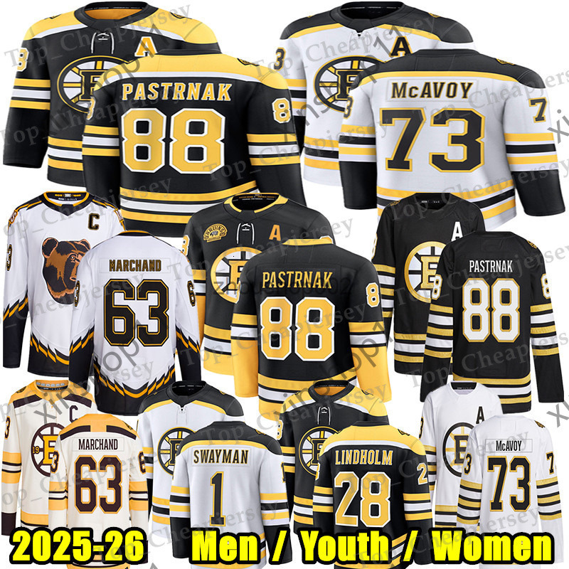 88 David Pastrnak boston hockey jersey bruin jersey 1 Jeremy Swayman Charlie McAvoy Morgan Geekie Brad Marchand Gilmore Joonas Korpisalo Elias Lindhol