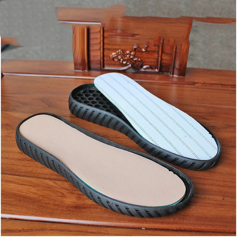 Rubber soles autumn winter hooks soles transparent crystal shoes nonslip tendon bottom handknitted woolen slippers sandals 251008