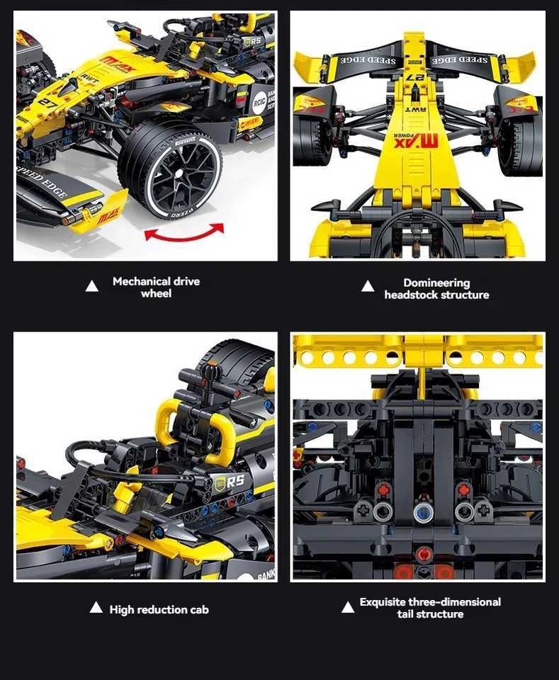 1650PCS Technical Famous F1 JKC7205 Formula City Speed Racing Car Building Blocks Vehicle Model MOC Assembly Bricks Toy For Kids Z251008