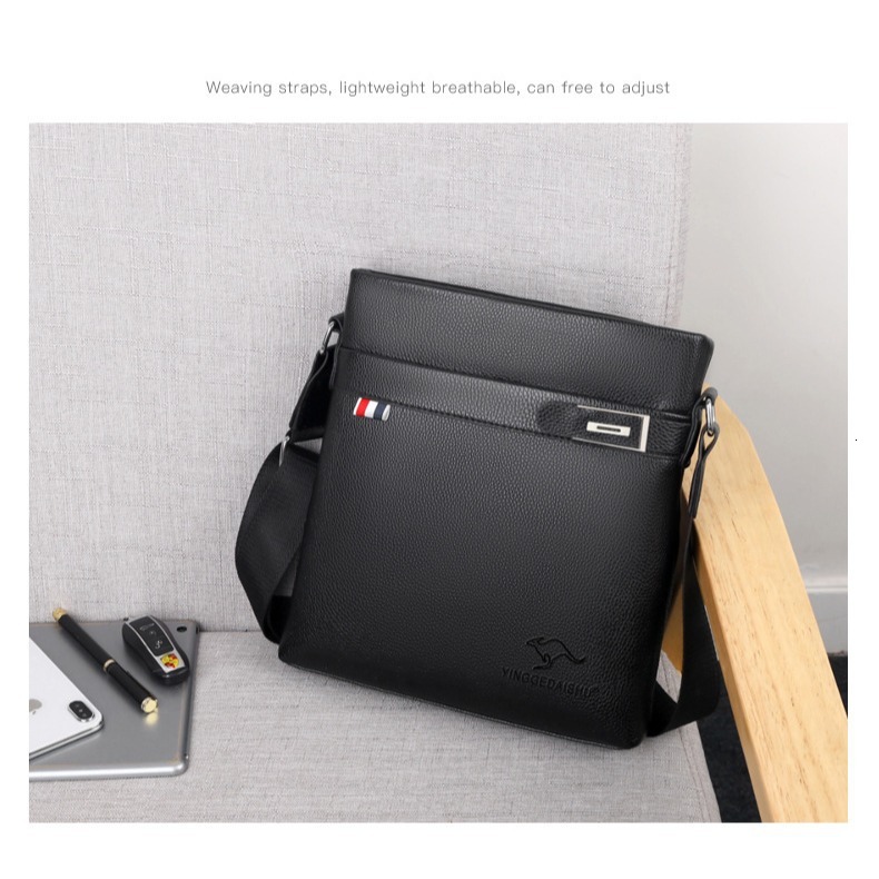 New Men's Single Shoulder Crossbody Bag Fashion Casual Luxury Bag Large Capacity Waterproof Designer Bag Men's Bag Trendy Leather Bag Commut