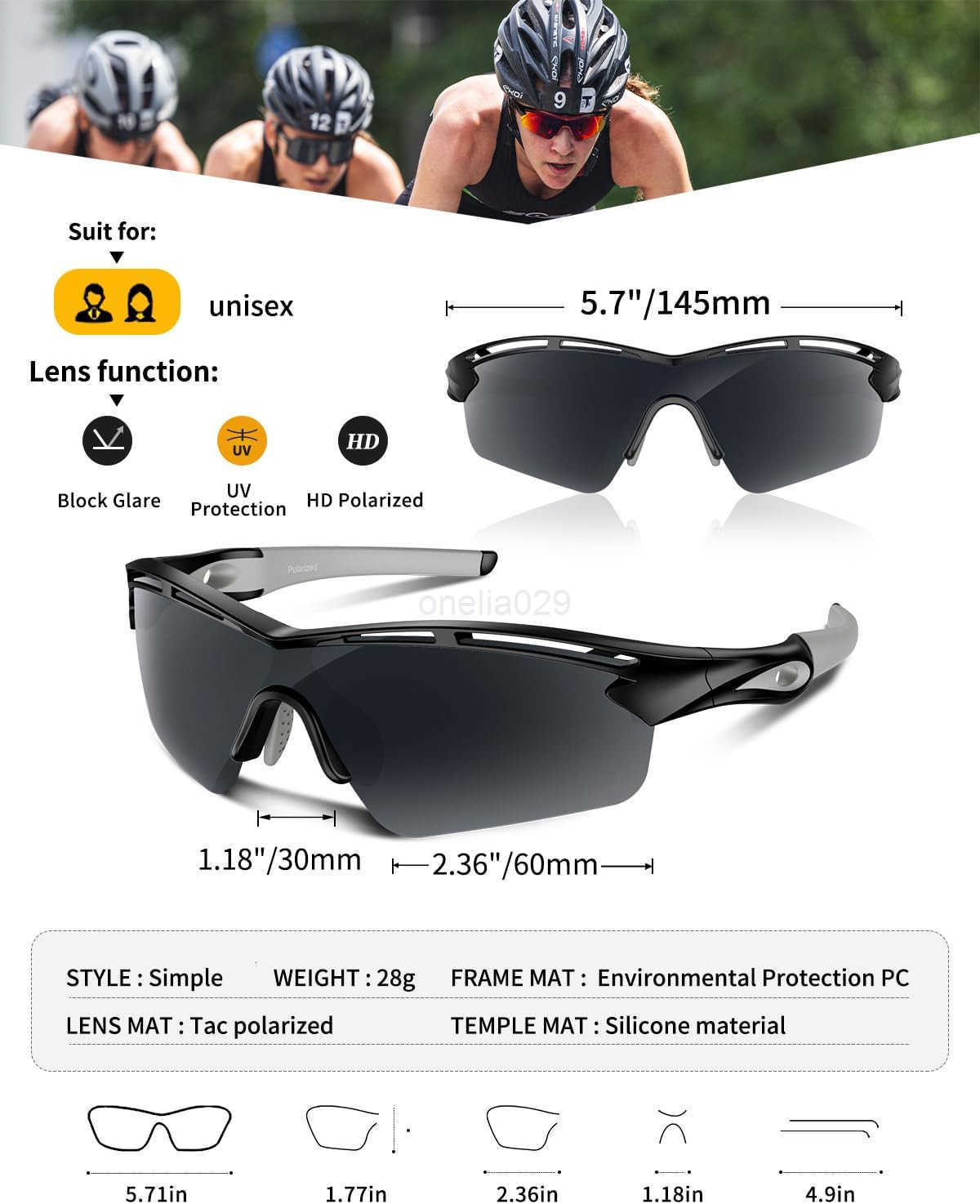 Sports Sunglasses Polarized Cycling Sunglasses Running Driving Fishing Hiking for Men Women UV400 TAC TR90 W251008