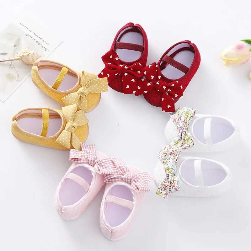 Lovely Bow Princess Baby Shoes Soft Bottom Antislip Infant Soled Newborn First Walkers Solid Toddler Cotton Shoes Prewalker C251008
