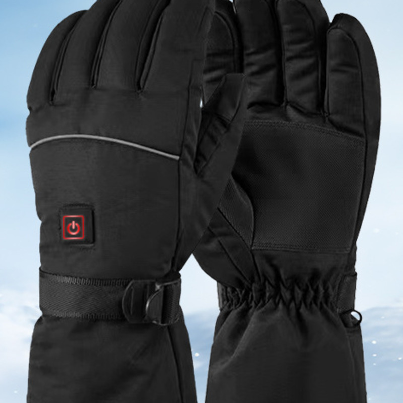 Winter Heated Gloves With Battery Case Skiing Outdoor Non-slip Electric Heated Gloves Waterproof Gloves Touch Screen Motorcycl 250819