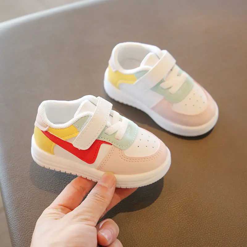 2024 new white shoes breathable baby boys walking shoes color blocked baby girls soft soled baby shoes baby shoes boy C251008