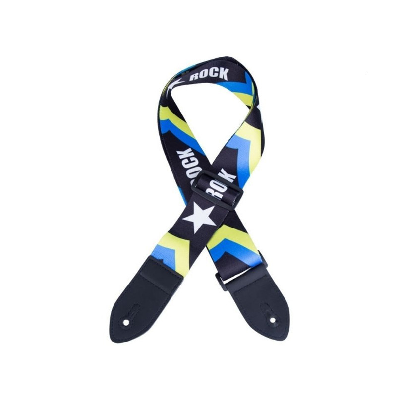 Adjustable PUNK Accessories Customizable Folk Acoustic Guitar Painted Printed PU Leather Strap