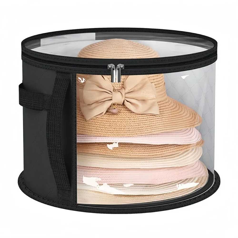 New Hat Box Convenient Round Travel Hat Box Organizer WearResistant Hat Organizer Hat Storage Organizer C251008