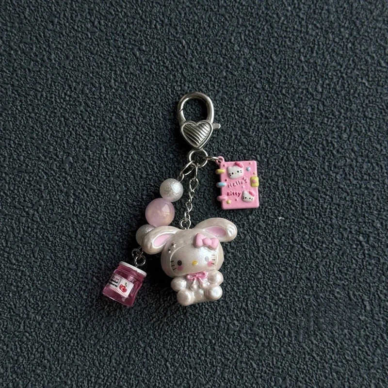 Sanrio Kawaii Anime Hellokittys Keychain Bag Phone Charm Keyring Pendant Cute Cartoon Goth Purse Decor DIY Handmade Jewelry Girls Gifts L251008