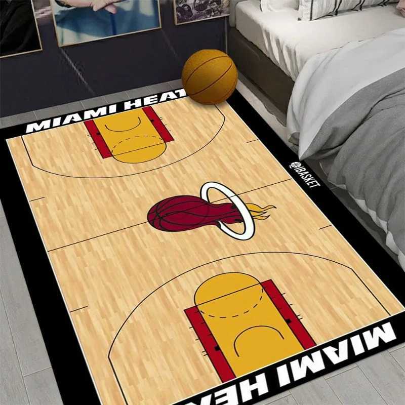Vibrant Basketball Court Style Floor Mat Living Room Bedroom Home Non Slip Floor Mat Living Room Decoration Washable Carpet S25108