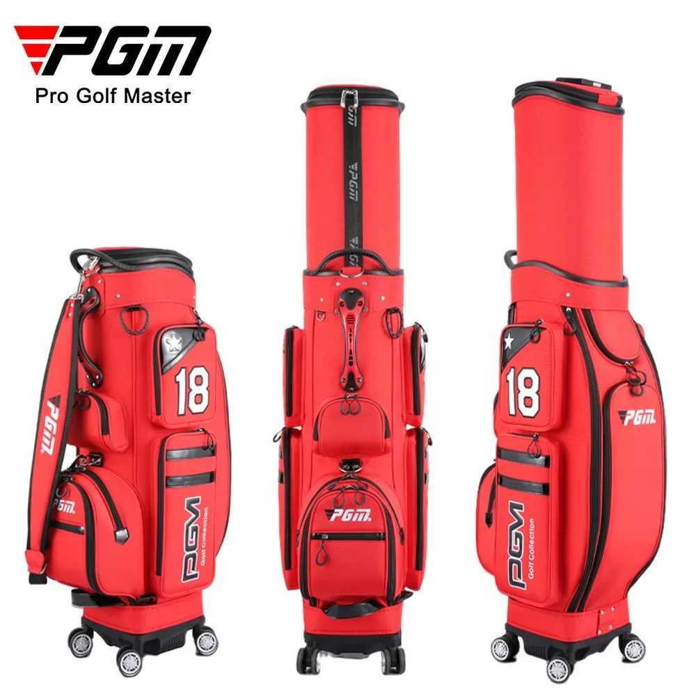PGM Men Golf Bags Scalable Ball Cap Waterproof Nylon Large Capacity Accessory Hold 13pcs Clubs Golf pouch 4 Universal Wheel J251008