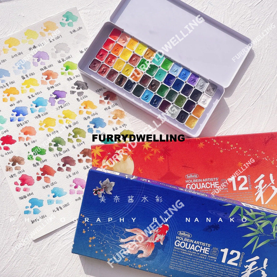 Wholesale Original HOLBEIN Artist Gouache New Ancient Color Four Seasons Watercolor Paint Sub-Pack 48Color 1Ml 2Ml Dwe74 Painting Art Supplies