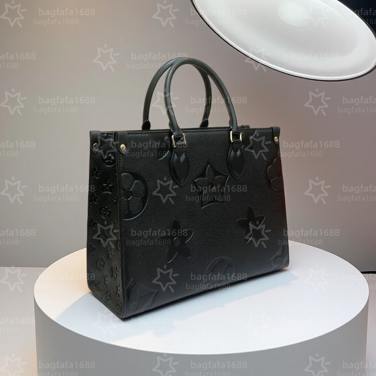 Onthego the tote Mirror quality Designer Bag for Woman man fashion 10a Crossbody black embossed bags Lady Luxurys Handbag real Leather Shoulder clutch Shop Bag