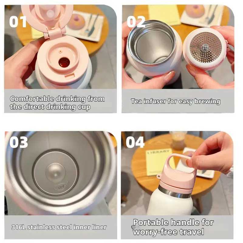 Stainless Steel Portable Water Bottle Leakproof Sports Cup for Outdoor Cycling Hiking Gym Travel Halloween Christmas Gift C251008