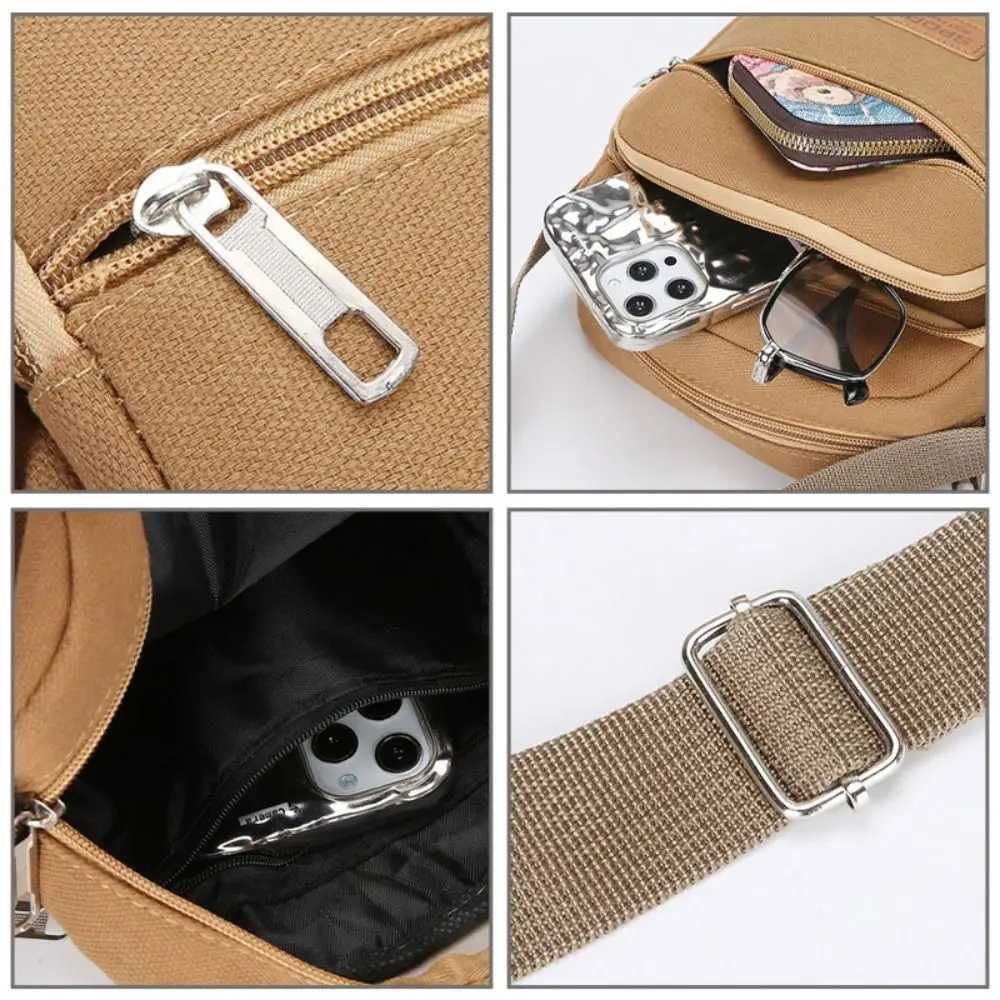 Nylon Canvas Crossbody Bag New Men Fashion Small Square Bag Ground Stall Bag Business Single Shoulder BagT251007