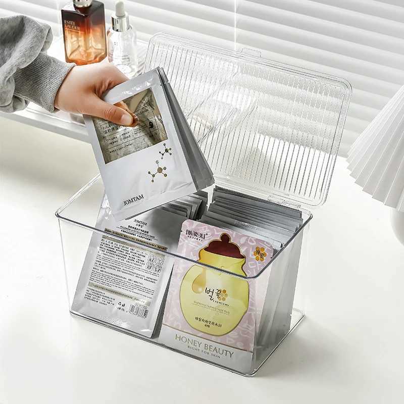 Desktop Storage Box Transparent Desk Stationery Hand Account Storage Box Large Capacity Drawer Cosmetic Organizer Box C251008