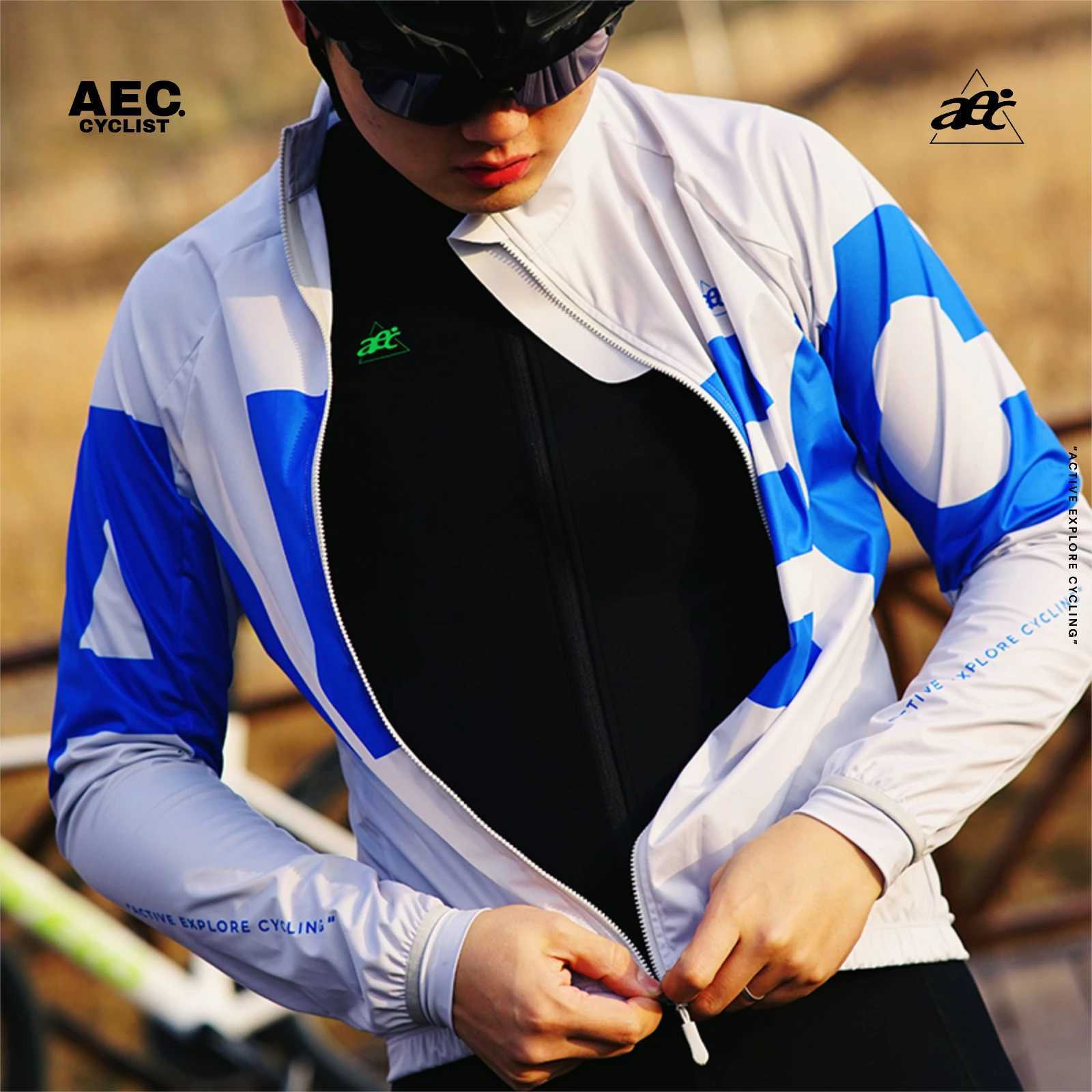 aec Mens Cycling Windbreaker Windproof Warm Jacket Autumn Winter Long Sleeve Top for Road Mountain Bikes Jingsu Series J251008