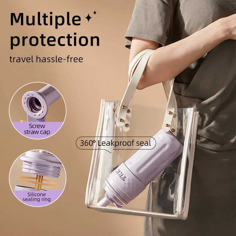 TKK 500ml1609oz SUS316 Ceramic Inner Liner Vacuum Cupwith Straw thermo jugTea Separator LeakProof Portable Insulated kettle C251008