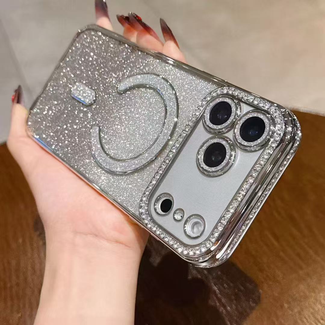 Diamond Glitter Case Soft TPU Bling Bling Phone Cover for iPhone 17 PRO MAX 16 PRO Ladies shiny protective case