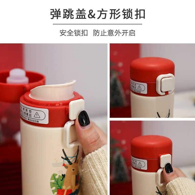 Christmas Thermos Bottle Cartoons Stainless Steel Vacuum Flask with Lid Milk Juice Tea Coffee Thermal Water Bottle Gift Cup C251008