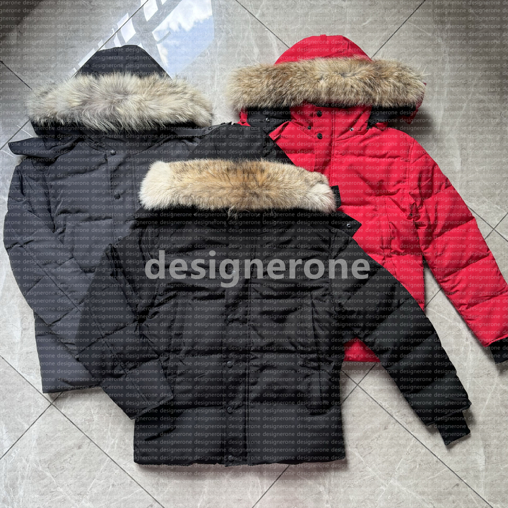 Designer canadian Jackets Men Down Jacket Wyndham Coat High Quality Real Big Wolf Fur Women Overcoat Clothing Fashion coat Winter Jacket Outerwear Park XS-XL
