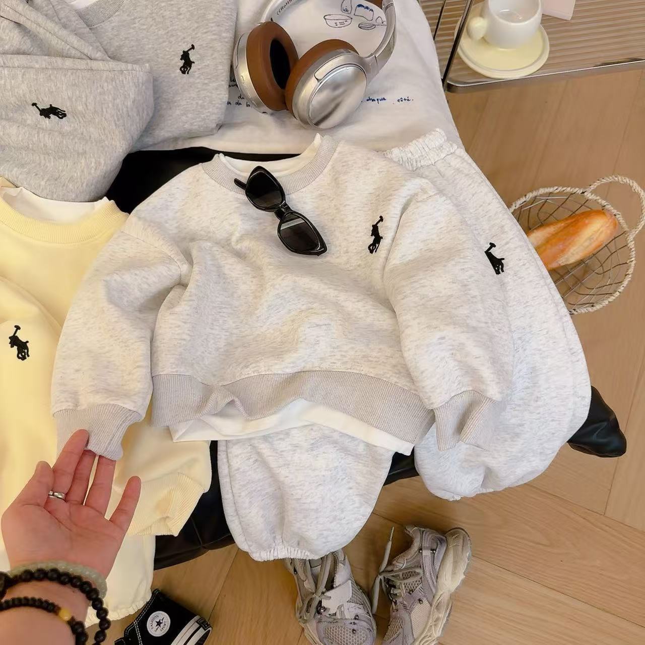 2025 New Autumn Casual Sportswear Embroidered Kids Hoodie Set Korean Style Tracksuit Free Shipping