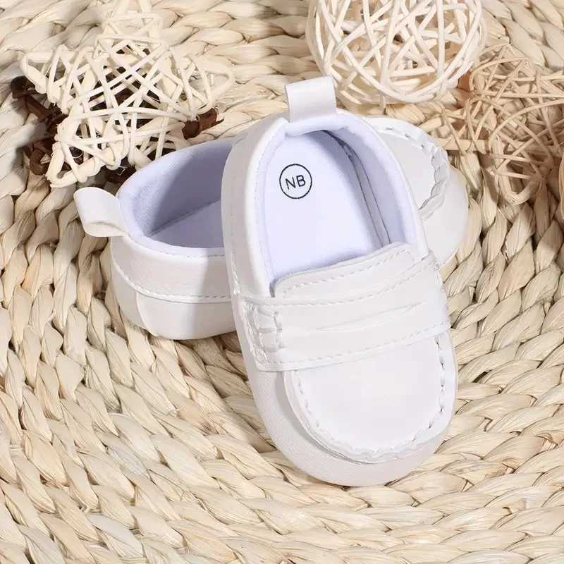 Casual Solid Color Slip On Low Top Loafer Shoes For Baby Boys Lightweight Comfortable Non Slip Flat Shoes For Indoor Outdoor C251008