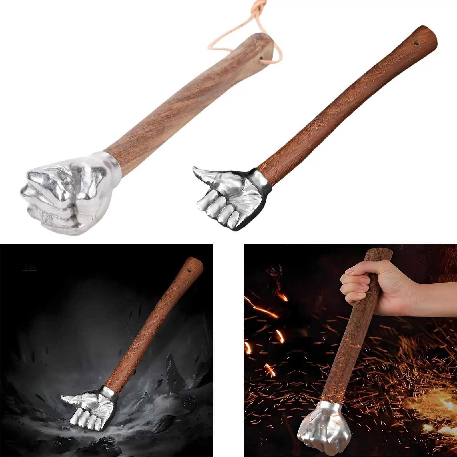 Stainless Steel Hammer Fist Shaped Head Hammer for Tent Gardening Flooring J251008