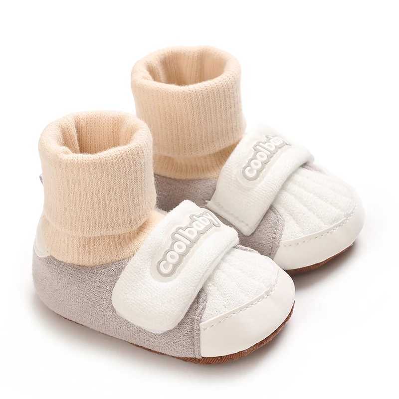 Cute Cartoon Baby Bear Shoes for Boys and Girls Soft Cotton Anti Slip Monochromatic Newborn Walking New Winter C251008