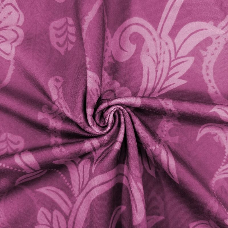 Women's Plus Size V-Neck Short Sleeve Dress Purple All-Over Print Milk Silk Loose Maxi Dress 1XL-5XL-YL25369