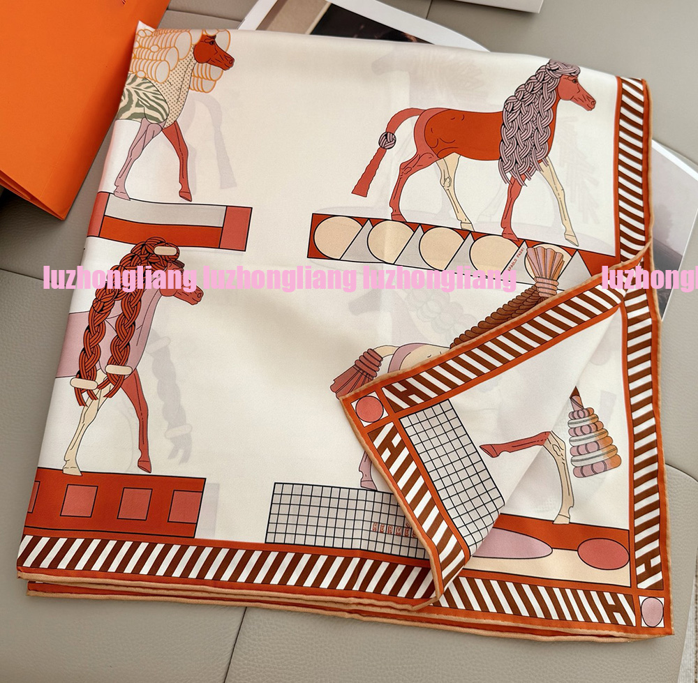 2025 new designer 100% mulberry silk gloves time double-sided same color 18 MMI Silk women's scarf shawl handmade curled twill silk square scarf 90*90 6666666
