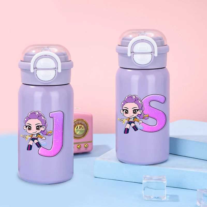 Kpop Demon Hunters Stainless Steel Insulated Cup for Women Anime Cartoon Fashion Water Cups Students Portable Draw Cup Gifts C251008